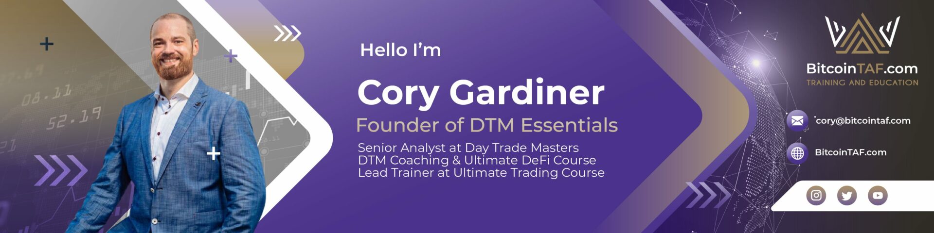 Cory Gardiner, Day Trade Masters Analyst at BitcoinTAF.com